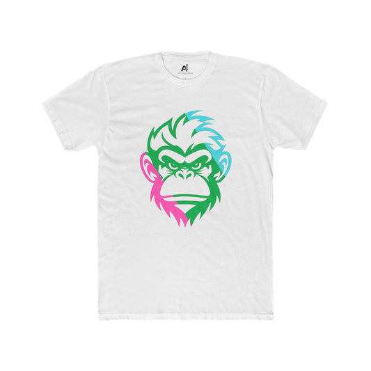 Unisex Cotton Crew Tee with Funky Ape Design, Funny Graphic Tee for Animal Lovers, Casual Wear, Gift for Birthdays, Unique T-Shirt
