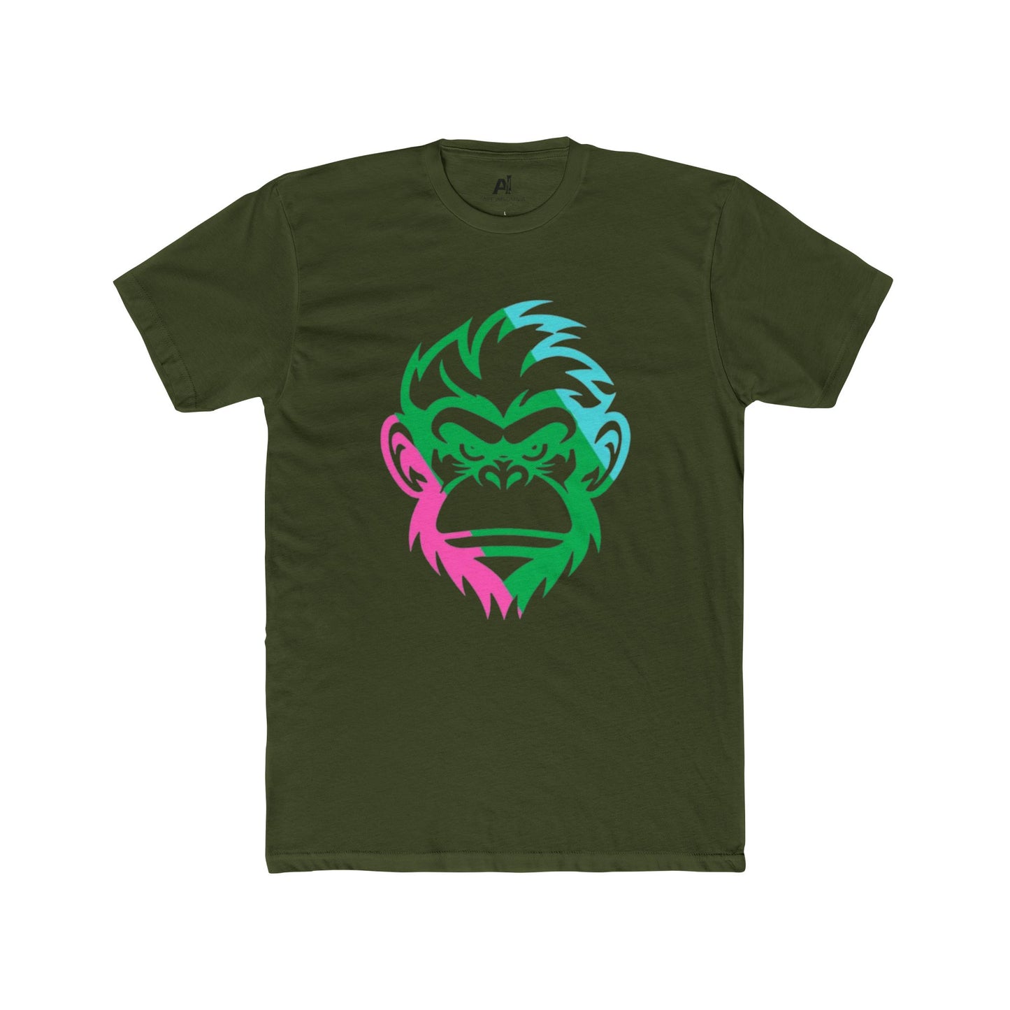 Unisex Cotton Crew Tee with Funky Ape Design, Funny Graphic Tee for Animal Lovers, Casual Wear, Gift for Birthdays, Unique T-Shirt
