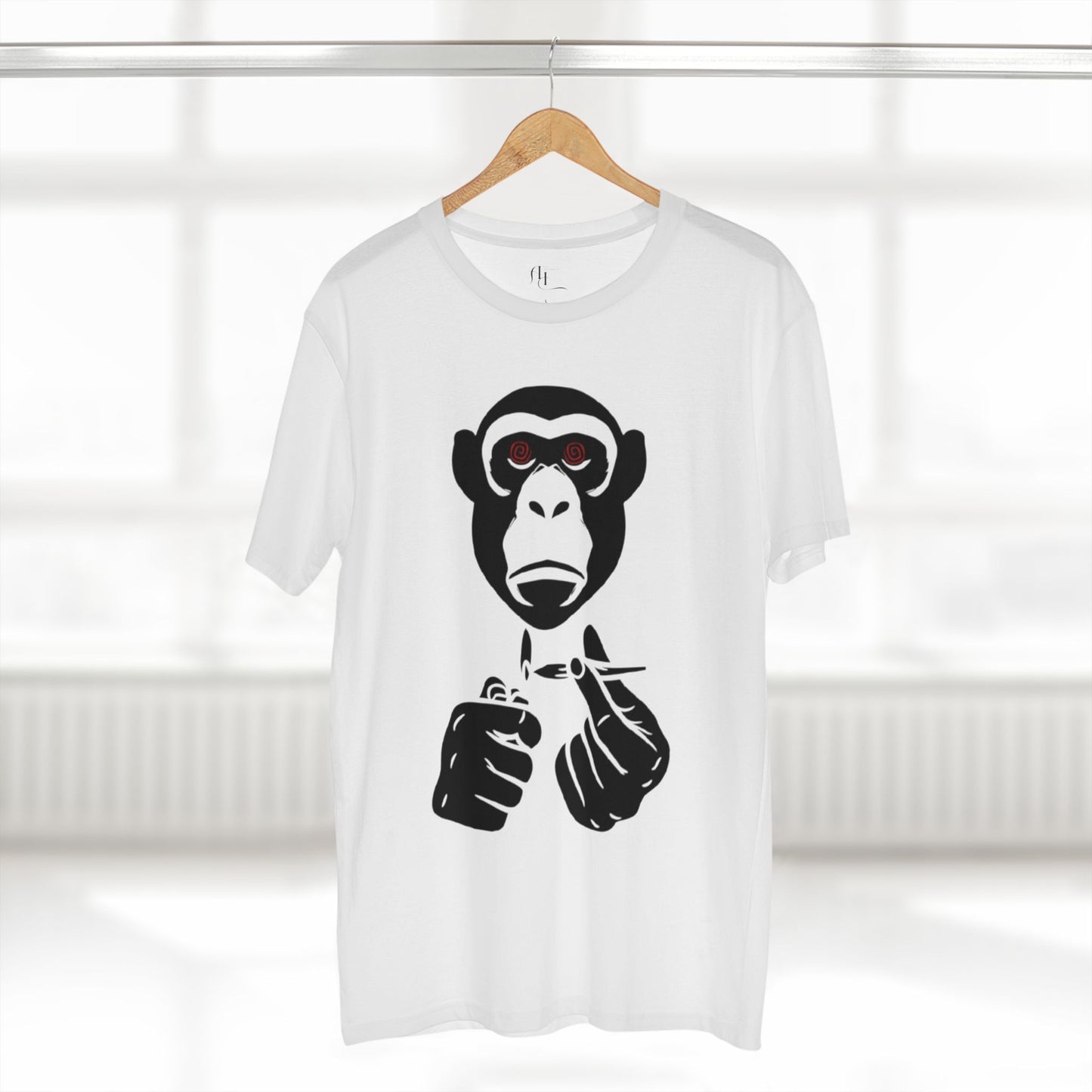 Cheeky Chimp Tee, Funny Adult Staple Tee, Unique Graphic T-Shirt, Casual Wear, Gift for Monkey Lovers, Humor Apparel, Quirky Style