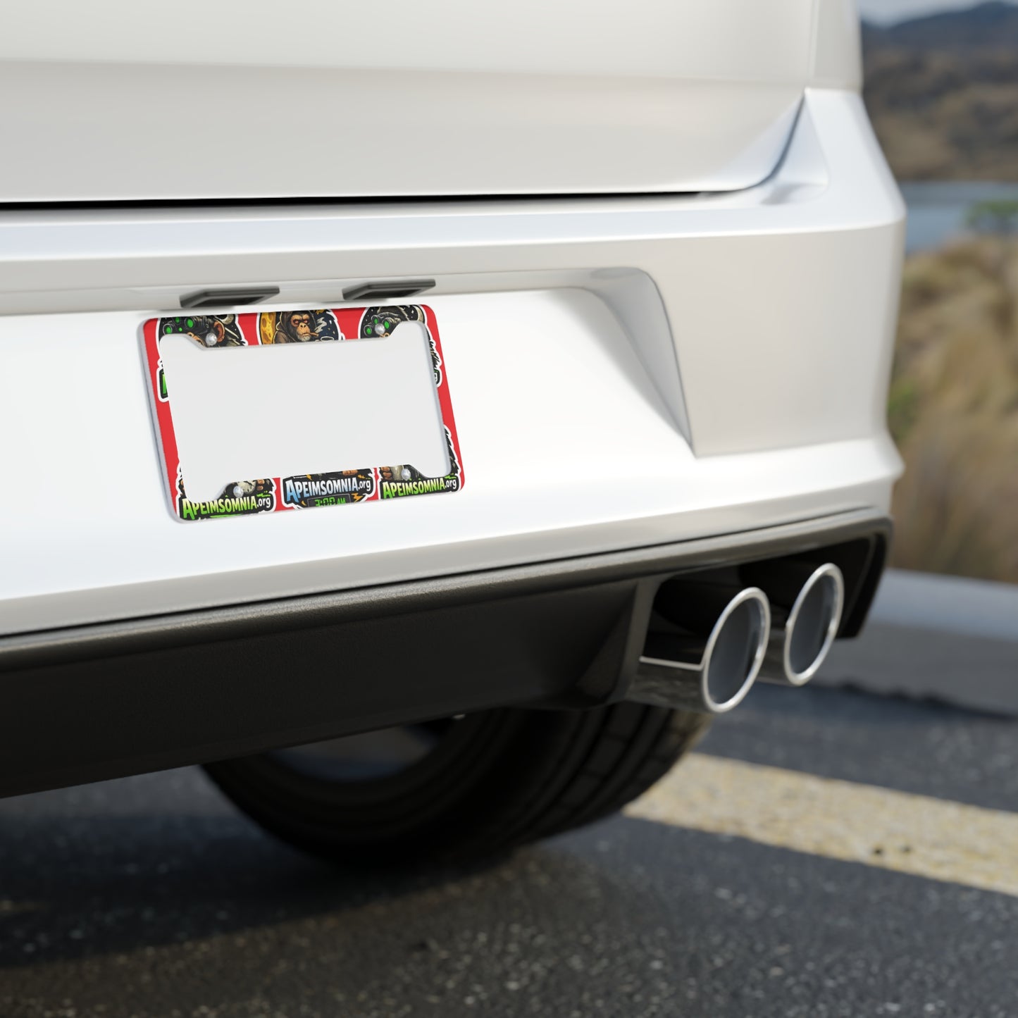 License Plate Frame — ApeInsomnia Logo & Chimp Designs