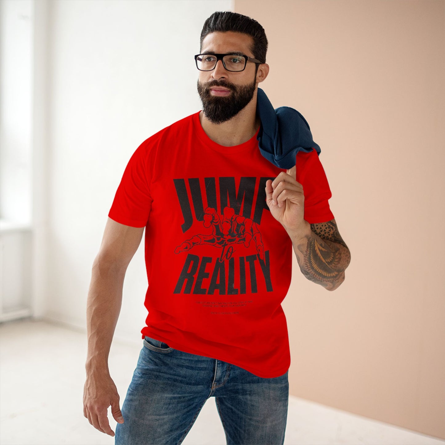Jump to Reality Graphic Tee - Trendy Adult Staple T-Shirt, Motivation Apparel, Casual Wear, Gift for Creatives, Exciting Style