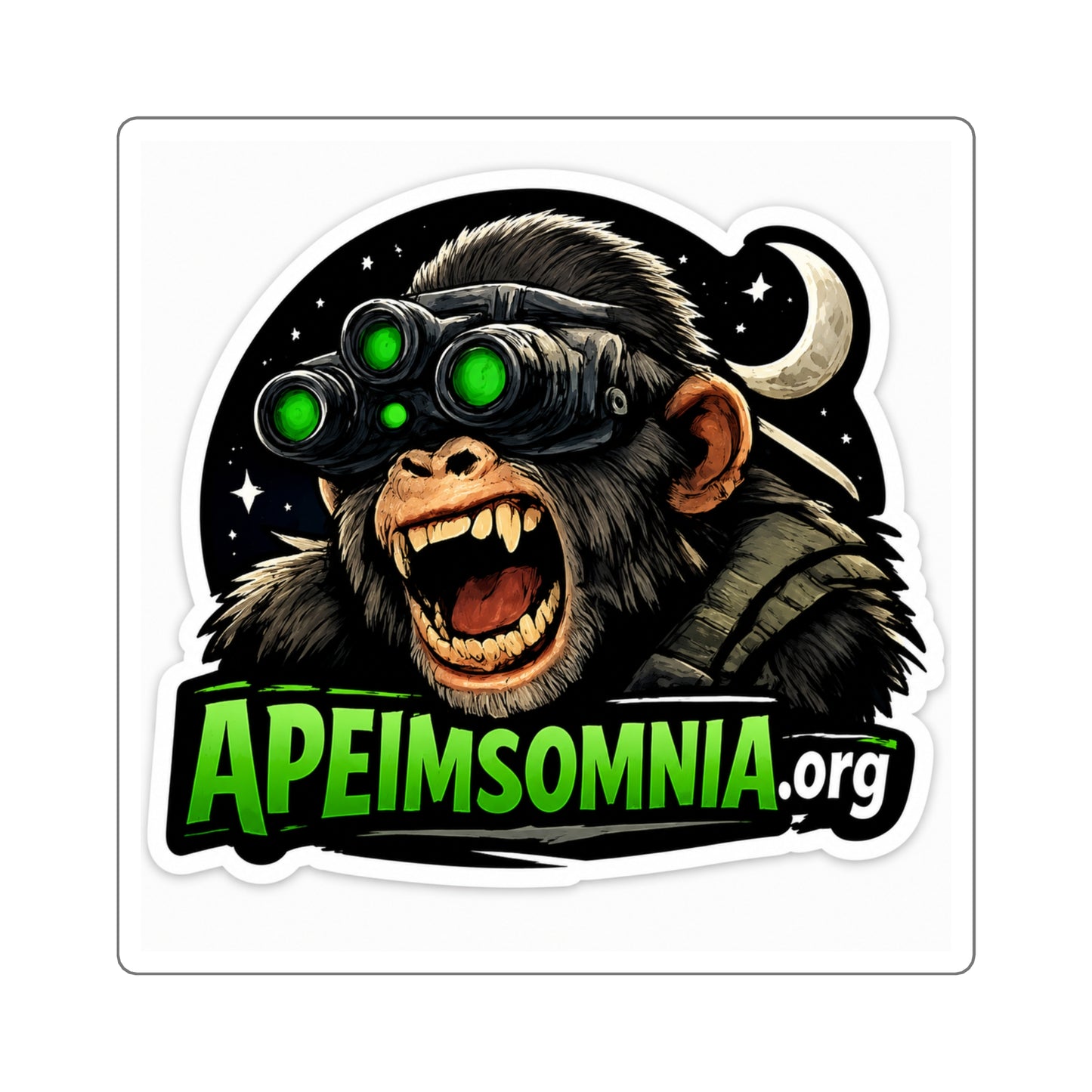 Sticker — ApeInsomnia.org Night Vision Monkey Logo