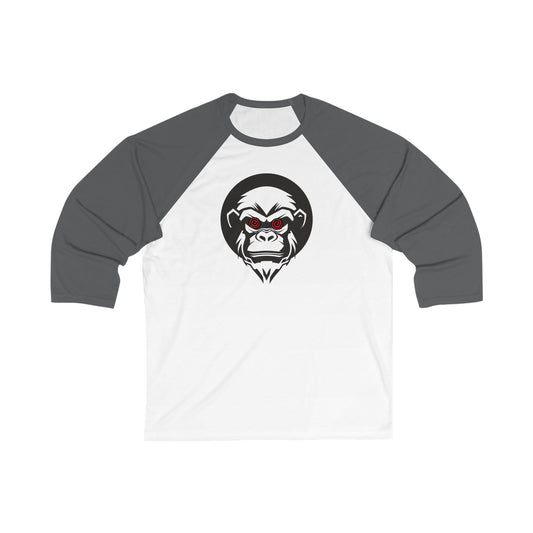 Unisex 3/4 Sleeve Baseball Tee - Bold Gorilla Design, Casual Sports Shirt, Perfect Gift for Gamers, Sports Fans, Birthday & Holiday Wear