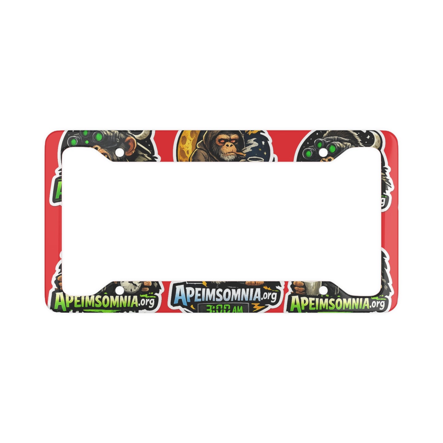 License Plate Frame — ApeInsomnia Logo & Chimp Designs