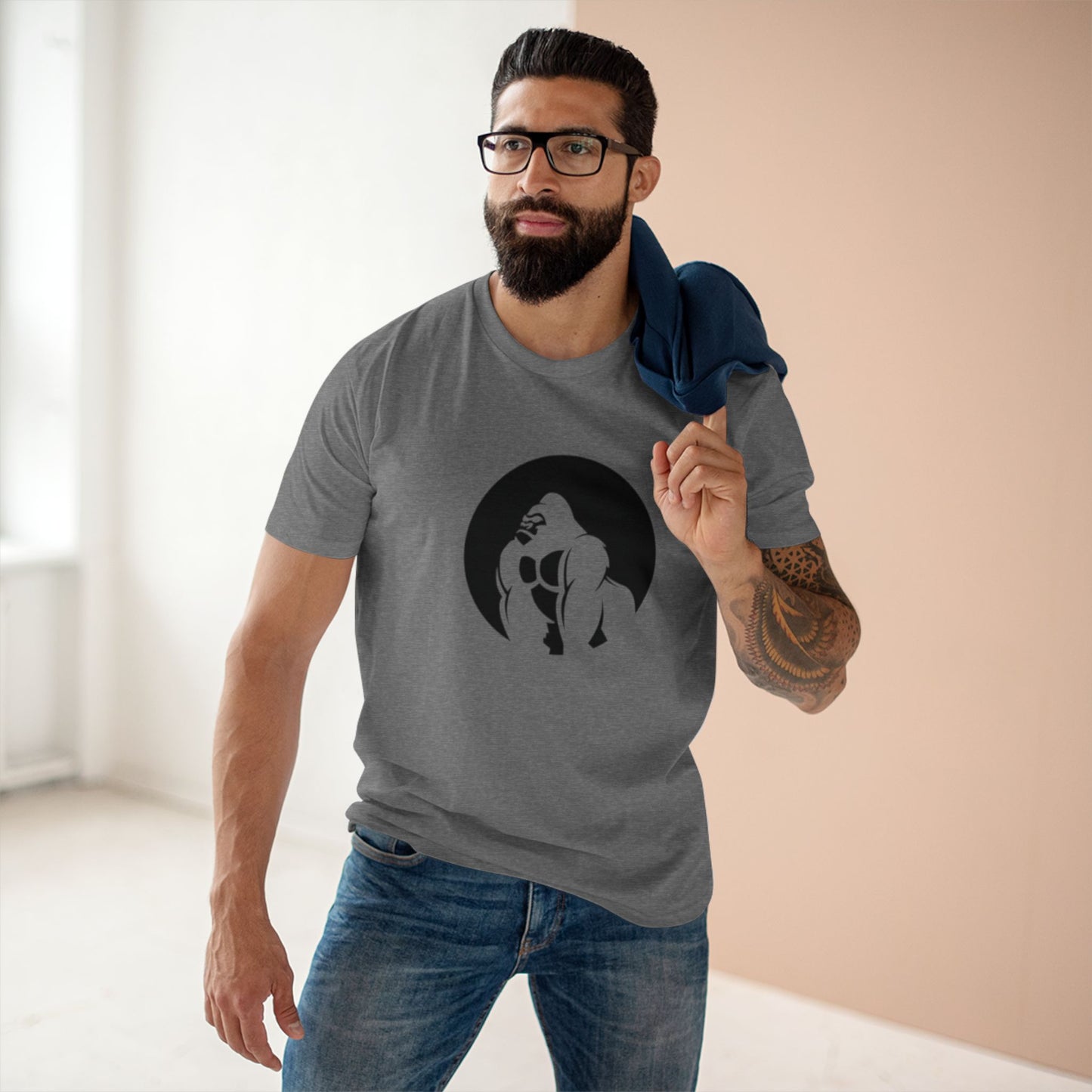 Bold Gorilla Graphic Tee, Casual Wear, Animal Lover Gift, Unique T-Shirt, Comfortable Everyday Staple