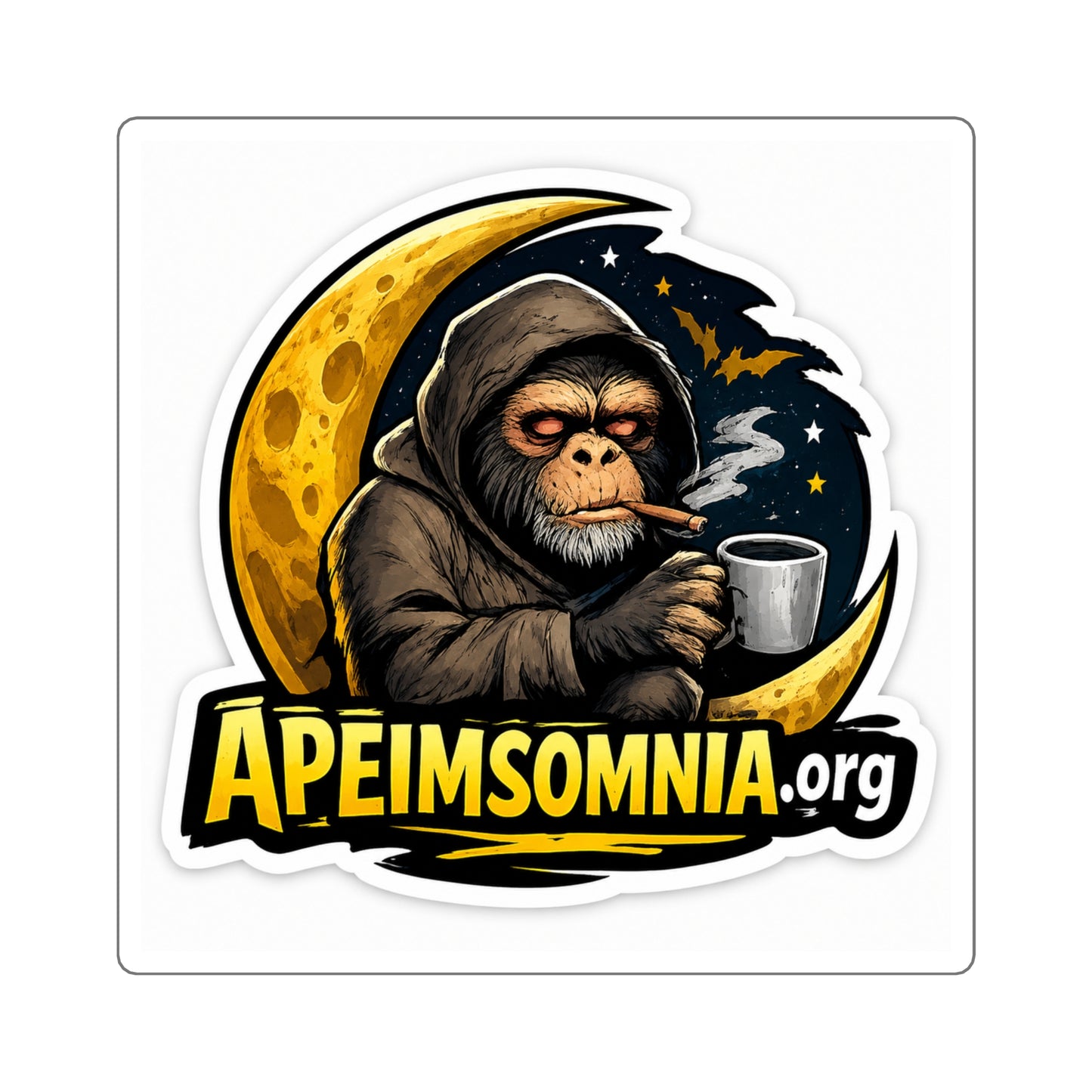 Sticker — ApeInsomnia.org Night Monkey Logo