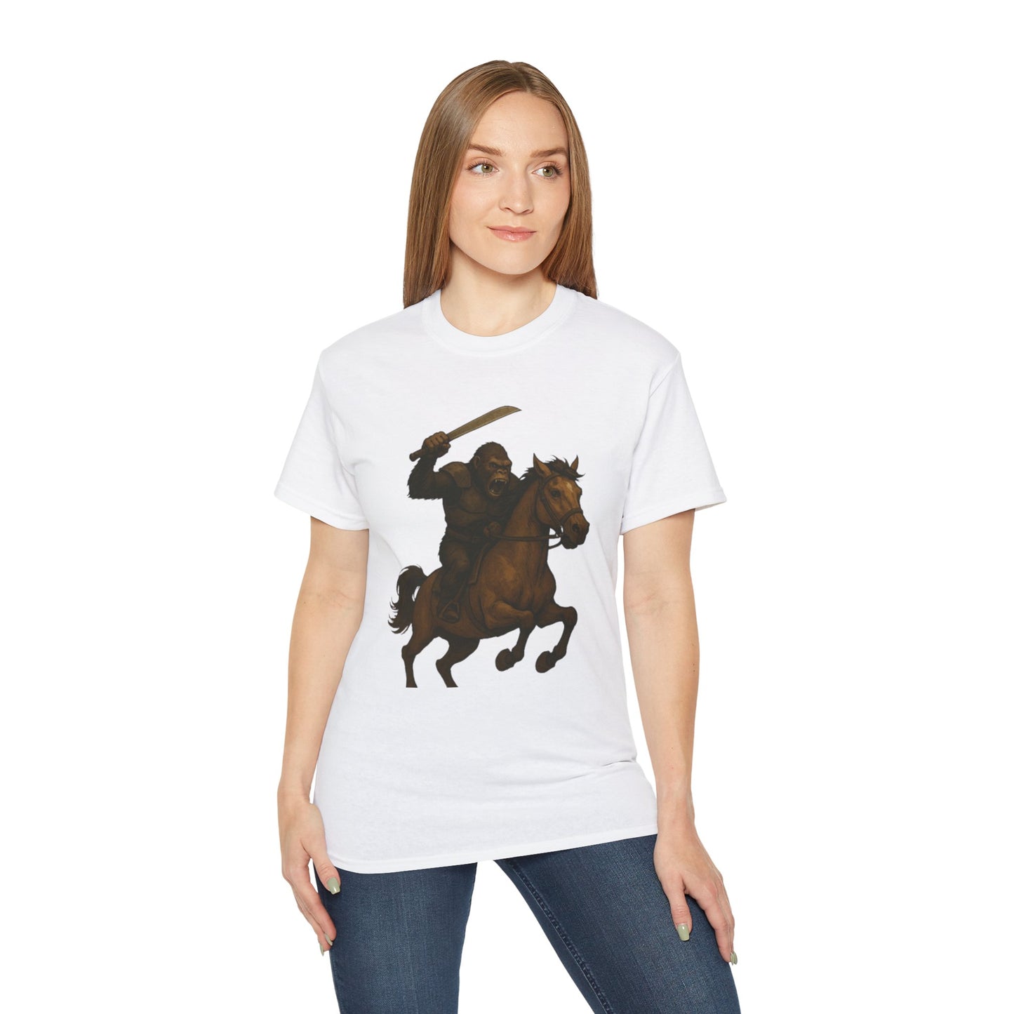Epic Warrior Horse Riding Unisex Tee, Adventure T-Shirt, Gift for Horse Lovers, Cool Casual Wear, Birthday Present, Fun Graphic Tee
